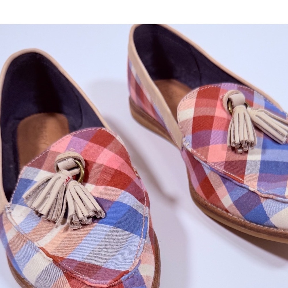 Sperry Top-Sider Seaport Plaid Tassel Loafers Multi-Color Pointed Toe Flats 9 - Picture 3 of 10